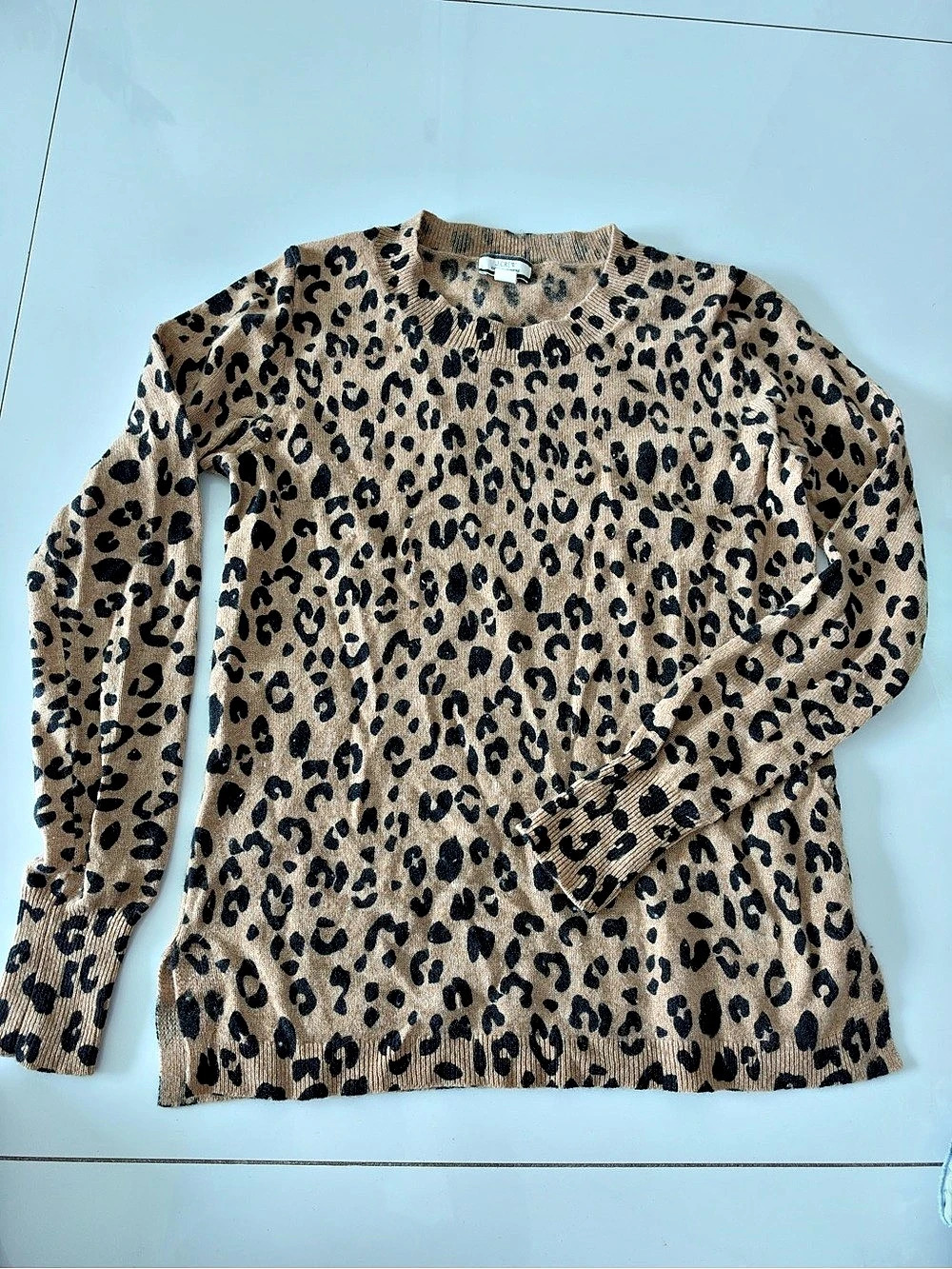 J.Crew Cashmere Crewneck Sweater in Leopard Size XS